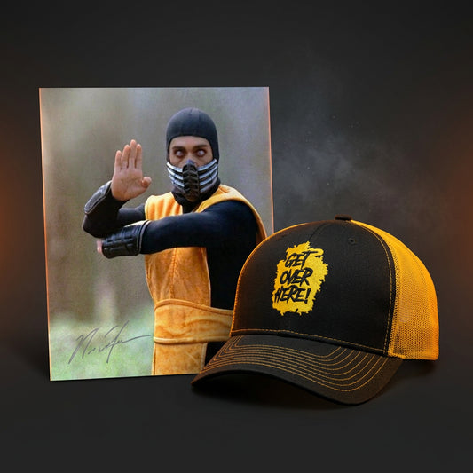 The Starter Pack — Signed 8x10 + Get Over Here Trucker Hat