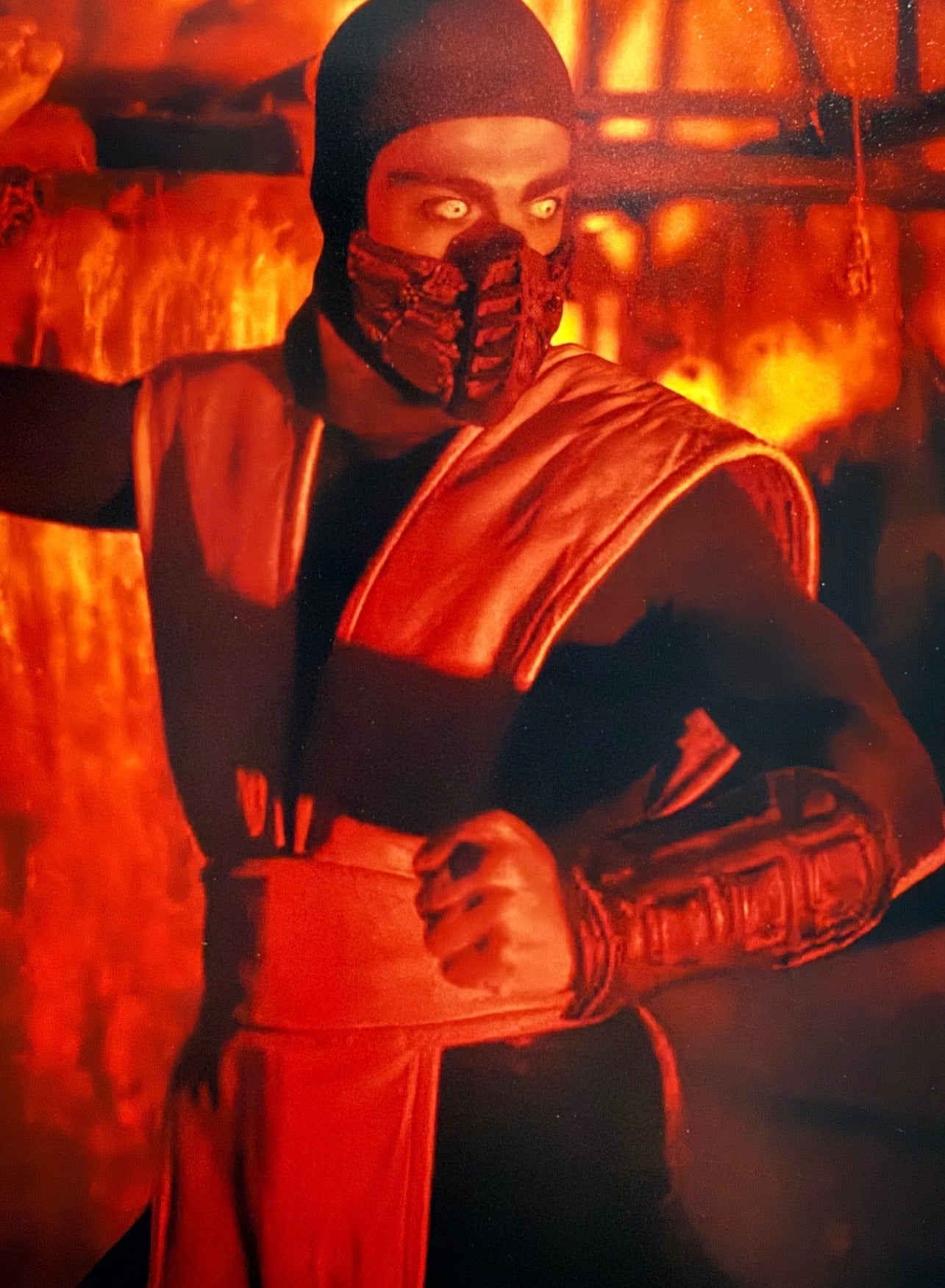Autographed 8x10 Scorpion Fire Fight vertical photo